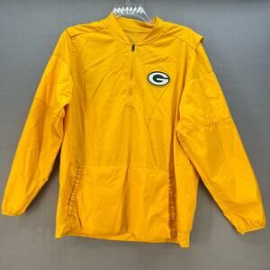 Green Bay Packers Jacket Men's size Large NFL Nike 1/4 Zip Gold Pullover